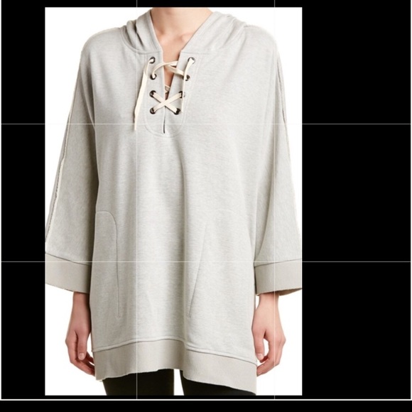 Sam Edelman light grey oversized hoodie SIZE S - Picture 2 of 12